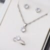 Silver Plated Zircon Necklace Set