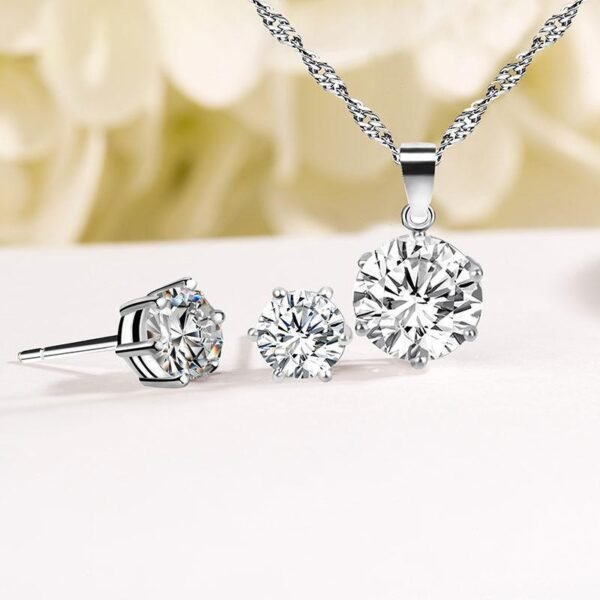Silver Plated Zircon Necklace Set