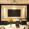 Gold 3D Mirror Acrylic Wall Border Sticker 12pcs